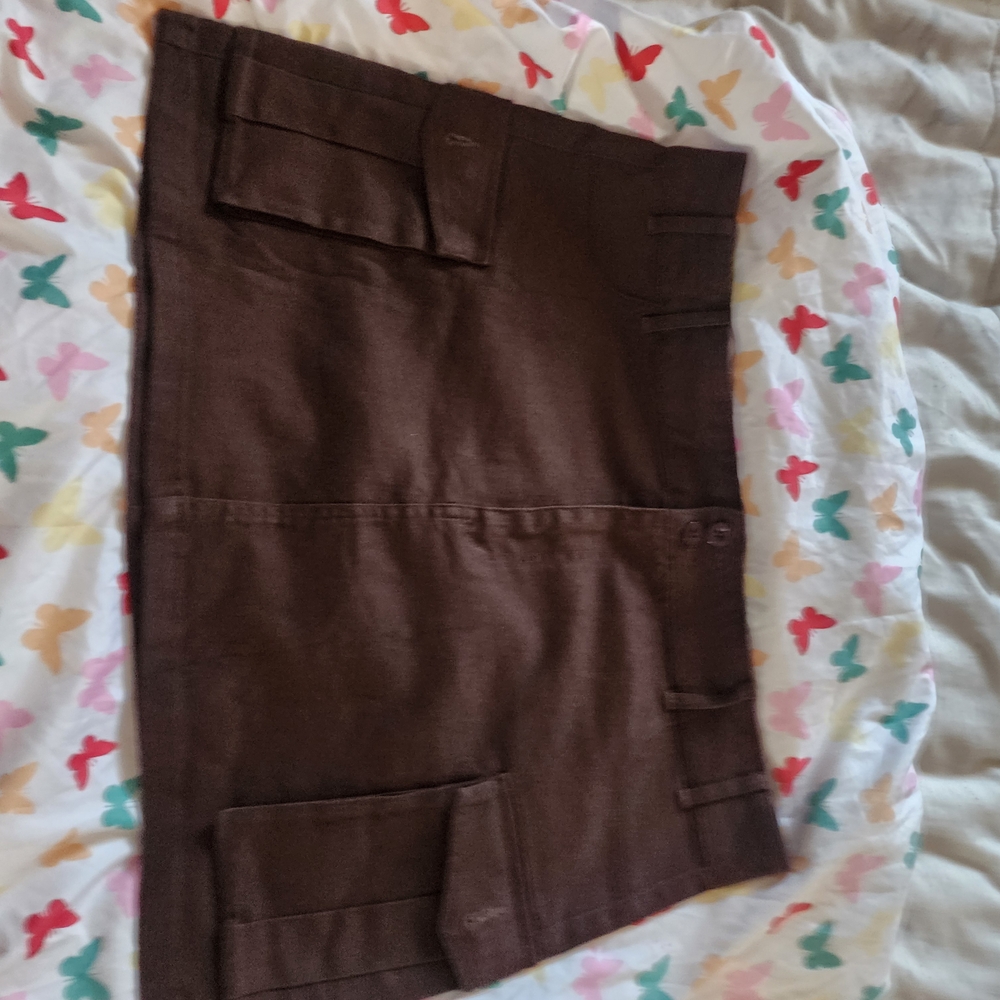 Brown Cargo Skirt
